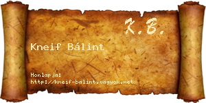 Kneif Bálint névjegykártya